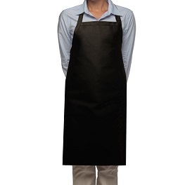 Adult Black Mid Length Bib Aprons